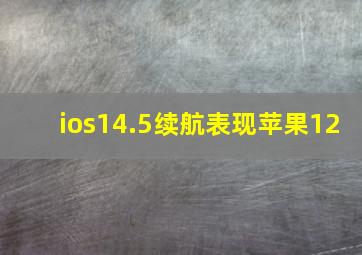 ios14.5续航表现苹果12